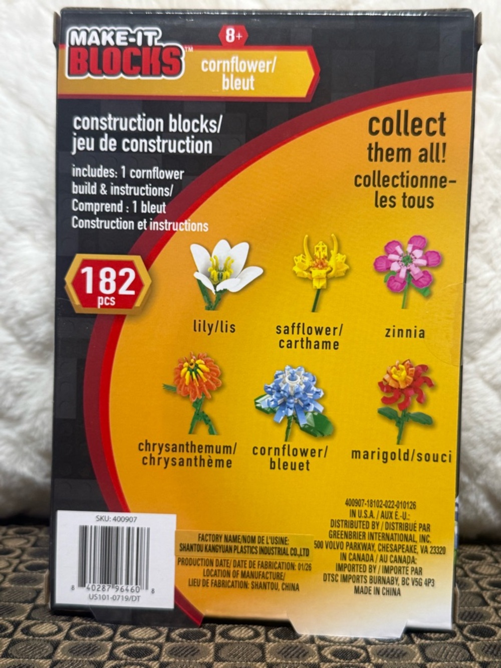 Make-It Blocks Cornflower Blue Flower Construction Set - 182 pcs - Picture 2 of 2